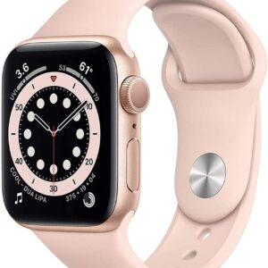 Apple Watch Series 6 (GPS + Cellular, 44mm) - Gold Aluminum Case with Pink Sport Band (Renewed)
