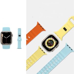 Liquid silicone strap for Applewatch, suitable for IWatch strap, new Apple Watch s9S8 sports 6th generation wristband, ultra2nd generation men's and women's high-end feel, breathable S7