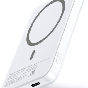 for MagSafe Portable Charger, 5000mAh Wireless Magnetic Power Bank with USB C & A Charging, Slim Phone Battery Pack for iPhone 15/15 Pro/15 Pro Max, iPhone 14/13/12 Series - (White)
