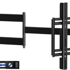 Long Arm TV Wall Mount for 42-80 inch TVs, Full Motion with 43 inch Extension Articulating Arms, Swivel and Tilt TV Bracket, Holds up to 110 lbs, Max VESA 600x400mm