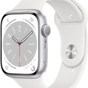 Apple Watch Series 8 [GPS, 41mm] - Silver Aluminum Case with White Sport Band - S/M (Renewed)