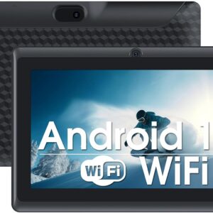 Android 12 Tablet, 7 Inch Tablets, Quad-Core Processor, 32GB Storage, 4GB RAM, 2MP+5MP Dual Camera,1024 x 600 IPS HD Display Screen,512GB Expand, WiFi 6, Bluetooth, 3000 mAh Battery Black 7" Tablet.