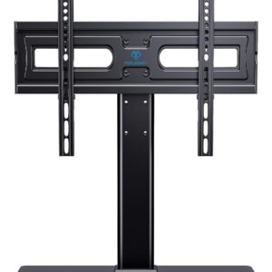 PERLESMITH Universal Swivel TV Stand-Table Top TV Stand for 32-60,65 inch TV-Height Adjustable TV Base with Heavy-Duty Tempered Glass Base, VESA 400x400mm up to 88lbs, PSTVS17