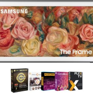 SAMSUNG QN65LS03DA 65 inch The Frame QLED 4K Smart TV (2024 Model) Bundle with 2 YR CPS Enhanced Protection Pack and Premiere Movie Streaming Package