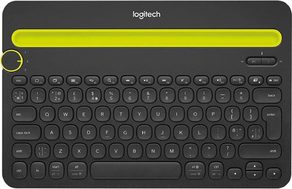 Logitech Bluetooth Multi-Device Keyboard K480 for Computers. Tablets and Smartphones. Black, Compact, Dial and Switch, Spill-Resistant Keyboard - 920-006342 (Renewed)