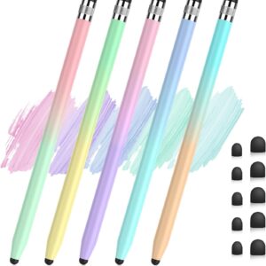 Stylus Pens for Touch Screens 5 Pack, Stylushome Dual-end High Sensitivity Capacitive Stylus for iPad, iPhone, Android Smartphone and Tablets All Universal Touchscreen Devices with 10 Rubber Tips