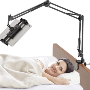 Tablet Holder for Bed, Adjustable Tablet Phone Bed Stand Mount with 360° Rotation, Foldable Aluminum Arm Kindle Holder for iPad,iPhone, N-Switch, Galaxy Tab and All 4.7-12.9" Devices