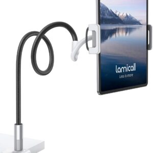 Lamicall Gooseneck Tablet Holder, Tablet Mount : Flexible Arm Clip Tablet Stand for Bed, Tablet Desk Mount, Compatible with iPad Pro 11", Mini Air, Galaxy Tabs More 4.7 to 10.5" Phones and Tablets