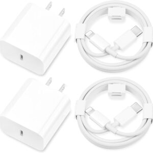MAILESI for iPhone Charger Fast Charging,[MFi Certified] 2Pack 20W Type C Fast Charger Block with 6FT USB C Charger Cable Compatible for iPhone 14/13/12/11 Pro Max/11/Xs Max/XR/X,iPad,AirPods Pro