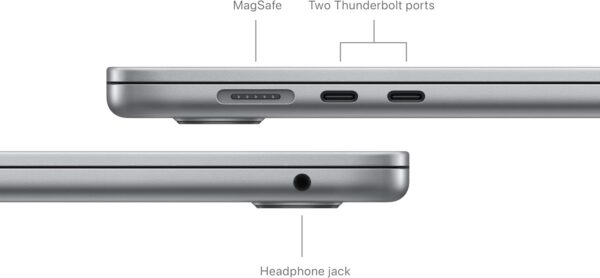2024 MacBook Air 15-inch Laptop with M3 chip: Built for Apple Intelligence, 15.3-inch Liquid Retina Display, 8GB Unified Memory, 256GB SSD Storage, Backlit Keyboard, Touch ID; Space Gray - Image 5