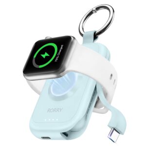 RORRY Charger for Apple Watch Series 10, 2500mAh Fast Charging Portable Charger for iWatch, Wireless Magnetic Travel Charger for Apple Watch Ultra Series 9 8 7 6 4 5 3 2 SE Accessories, Blue