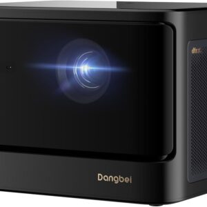Dangbei DBOX02 4K Laser Projector GTV, 2450 ISO Lumens, Netflix Officially Licensed Home Theater Projector with WiFi and Bluetooth, HDR10+, 200-inch Picture, 2x12W DTS:X and Dolby Audio