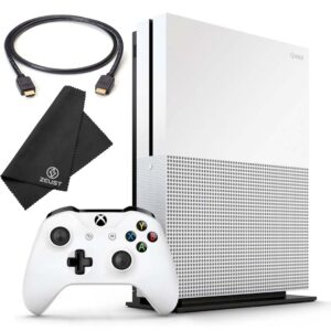 Zeust Xbox One S 512GB Console Bundle - Includes the Xbox One Series S 500 GB Console White, 1 Wireless Controller, HDMI Cable, and Microfiber Cloth - Compact Digital Gaming Console (Renewed)