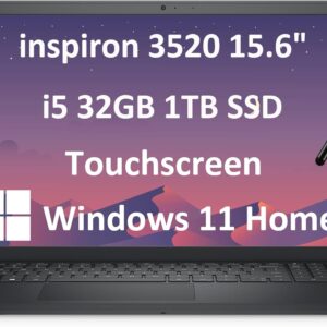 Dell Inspiron 15 3520 (2024) Business Laptop (15.6" FHD Touchscreen IPS, Intel Core i5-1155G7, 32GB RAM, 1TB SSD) Numeric Keypad, Narrow-Bezel, Webcam, Inspiron 3000, Win 11 Home, Carbon Black