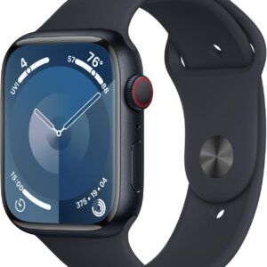 Apple Watch Series 9 45mm (GPS + Cellular) Aluminum Black with Medium/Large Black Sport Band