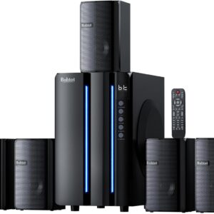 Bobtot Surround Sound Systems Home Theater System - 800 Watts Peak Power 6.5" Subwoofer 5.1/2.1 Wired Stereo Speakers Strong Bass with HDMI ARC Optical AUX Bluetooth Input