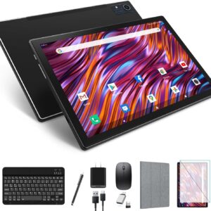 Newest 2024 Android 13 Tablet, 128GB+16(8+8 Expand)GB/512GB Expandable, Octa-Core Tablet with 5G WiFi, 8000mAh Battery, 10.1 inch Tablet with 21MP Camera, Tablet with Keyboard, Bluetooth, Mouse, Case.