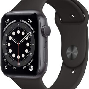 Apple Watch Series 6 (GPS, 44mm) - Space Gray Aluminum Case with Black Sport Band (Renewed)