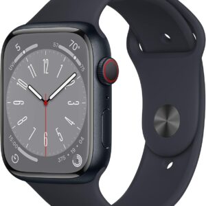 Apple Watch Series 8 [GPS + Cellular, 45mm] - Midnight Aluminum Case with Midnight Sport Band, M/L (Renewed)