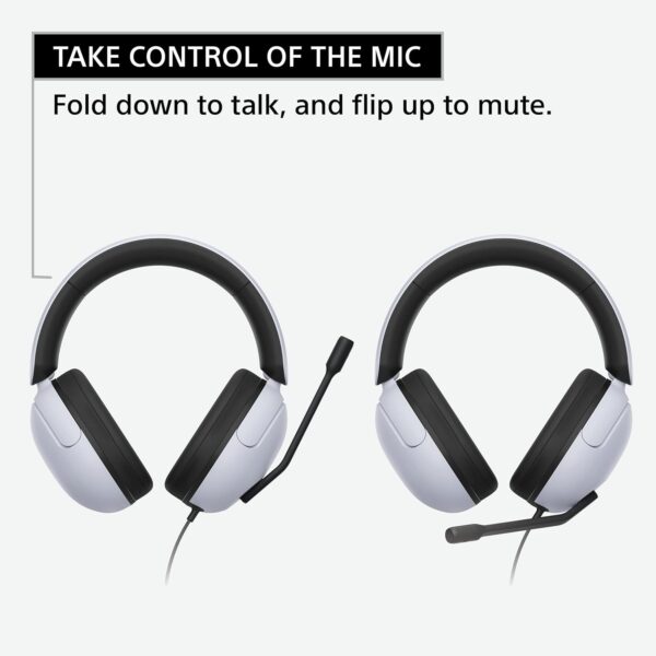 Sony INZONE H3, Gaming Headphones With Mic Wired Connection For Uninterrupted Gaming, Ergonomically Designed Controls, Soft Headband And Smooth Nylon Ear Pads, PS5 Headphones, MDR-G300 (White) - Image 7
