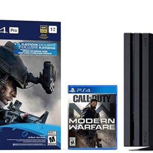 PlayStation 4 Pro 1TB Call of Duty Modern Warfare Holiday Bundle: PlayStation 4 1TB Pro Console Jet Black, Call of Duty: Modern Warfare, Two DUALSHOCK 4 Wireless Controller