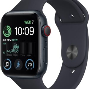 Apple Watch SE (2nd Gen) (GPS + Cellular, 44mm) - Midnight Aluminum Case with Midnight Sport Band, S/M (Renewed)