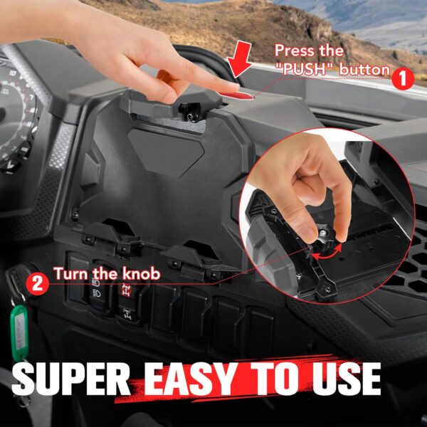 A & UTV PRO Electronic Device Tablet Holder & RZR Tie Down Anchors for 2019 2020 2021 2022 2023 Polaris RZR XP 1000 /XP4 1000/ XP Turbo / XP4 Turbo/Turbo, Phone Ipad GPS Storage Mounts Accessories - Image 4