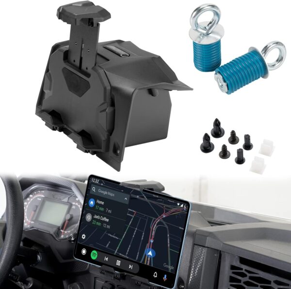 A & UTV PRO Electronic Device Tablet Holder & RZR Tie Down Anchors for 2019 2020 2021 2022 2023 Polaris RZR XP 1000 /XP4 1000/ XP Turbo / XP4 Turbo/Turbo, Phone Ipad GPS Storage Mounts Accessories