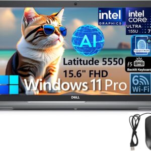 Dell Latitude 5550 15 Business AI Laptop, 15.6" FHD Computer, Intel Ultra 7 155U (Beat i7-1355U), 64GB DDR5 RAM, 2TB PCIe SSD, WiFi 6, Backlit Keyboard, Fingerprint Reader, Windows 11 Pro