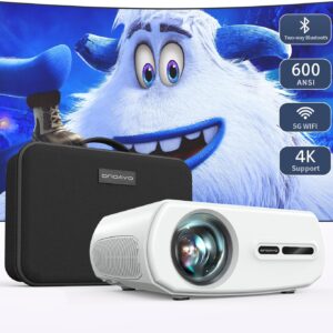 4K Support Projector with Wifi and Bluetooth, ONOAYO AYO1 PRO Portable Mini Projectors for Outdoor Movies Use, Video Projector Ceiling Compatible with TV Stick, Laptop, Smartphone, Xbox, PS5