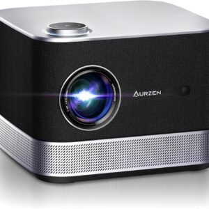 3-in-1 Projector 4K Supported, AURZEN BOOM 3 Smart Projector with WiFi and Bluetooth, 3D DoIby Audio & 36W Speakers, Auto Focus & Keystone, Netflix Official 500 ANSI Home Outdoor proyector, Black
