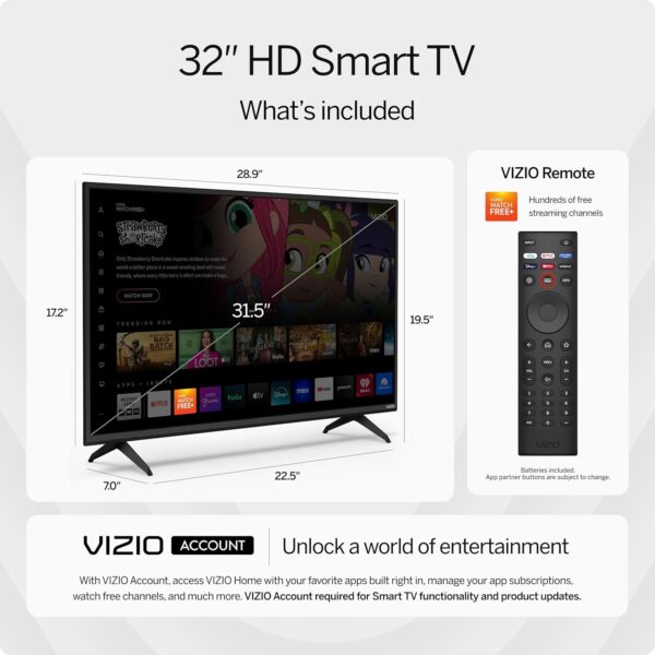 VIZIO 32 inch D-Series HD 720p Smart TV with Apple AirPlay and Chromecast Built-in, Alexa Compatibility, D32h-J, 2022 Model - Image 4