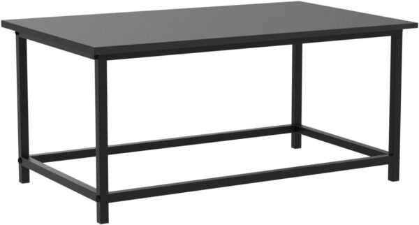 SAYGOER Black Coffee Table Simple Modern Rectangular Center Table Open Space Minimalist for Living Room Home Office Industrial Cocktail Tables, Easy Assembly, 39.37 x 19.69 x 17.72 - Image 4