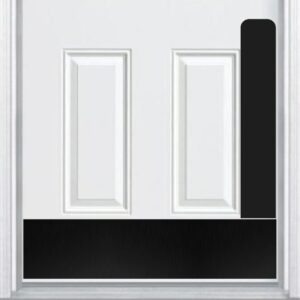 Deck the Door Decor Dog Scratch Door Protection Plate (4x22) & Kick Plate (6x30) - Satin Black Adhesive Mount