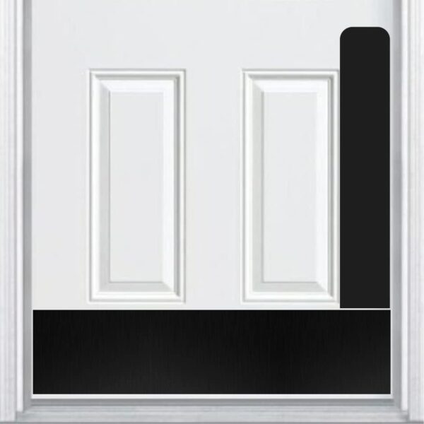Deck the Door Decor Dog Scratch Door Protection Plate (4x22) & Kick Plate (6x30) - Satin Black Adhesive Mount