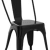 Yaheetech Iron Metal Dining Chairs Stackable Side Chairs Bar Chairs with Back Indoor/Outdoor Classic/Chic/Industrial/Vintage Bistro Trattoria Kitchen Restaurant Matte Black, Set of 4 - Image 4