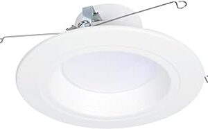 HALO RL Series 5/6 inch Recessed LED Retrofit Light, Selectable CCT (2700K-5000K) Integrated LED, Dim to Warm, White Retrofit Baffle Trim, 700 Lumens