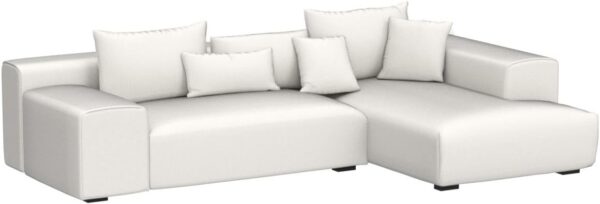 Acanva Modern Minimalist Sofa with Extra Deep Seats for Living Room, Bedroom and Lounge, L-Shaped Sectional Couch with Right Chaise,White - Image 5