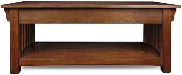 BOWERY HILL Traditional Styled Wood Brown Finish Coffee Table - Image 4