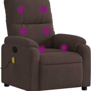 vidaXL Electric Massage Recliner Chair - Microfiber Fabric, Vibration Massage, Side Pocket, Brown for Living Room/Home Theater