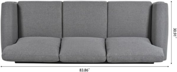 Sofa, 3 Seater Deep Sofa, Casual Sofa with Armrests, Modern Style, for Living Rooms, Apartments, Studios and Lofts, Grey - Image 2