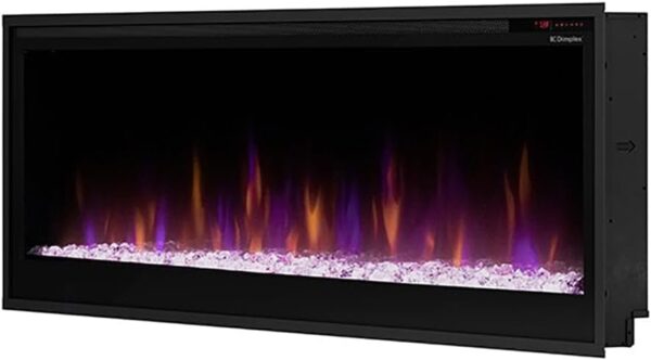 Dimplex 60 Inch Slim Built-in Linear Electric Fireplace | Shallow 4-Inch Depth with Multi-Fire Color Technology, Remote and Acrylic Crystal Ember Bed Included - Sits Flush in Most Home Frames