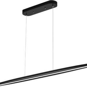 59inch Integrated Led Pendant Light 40w Dimmable Wood Black Linear Pendant Lighting Led Modern Island Light with Black Finish for Living Room Dining Room Billiard & Pool Lights