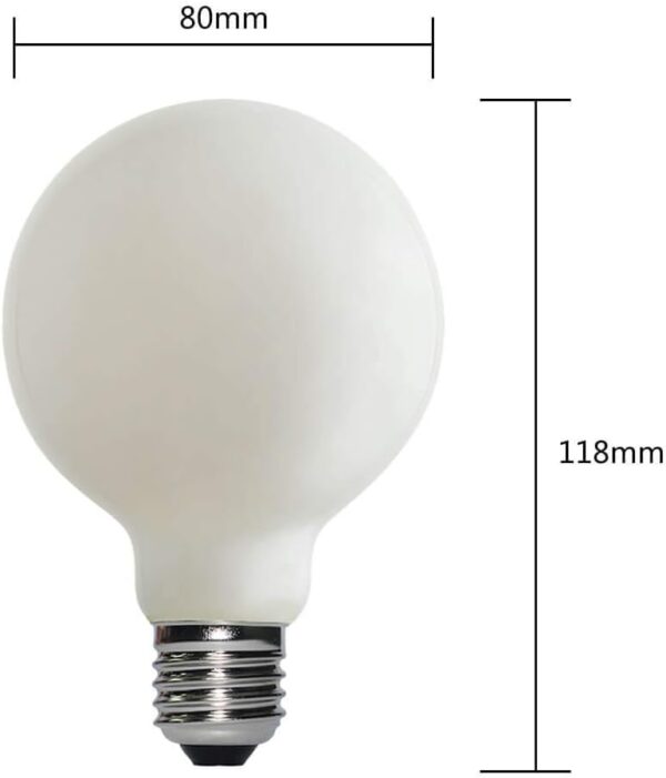 LED Light Bulb G25/G80 Dimmable Flick-Free Matt Porcelain White 120V 6W Soft Glow 2700K CRI 95 Excellent Color Accuracy, 550LM, 55W Equivalent Edison Bulb 4-Pack - Image 6