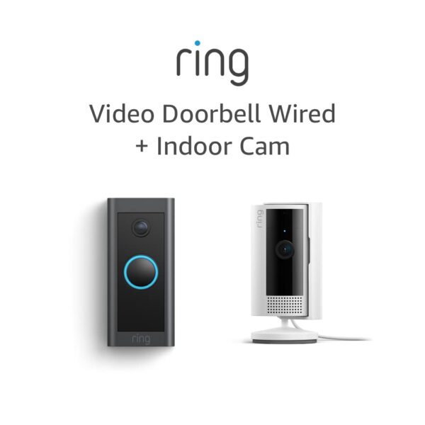 All-new Ring Indoor Cam, White with Ring Video Doorbell Wired - Image 2