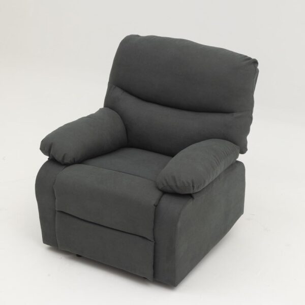 Panana Recliner Armchair with Reclining Function, Upholstered Padded Single Sofa Seat, Home Office Living Room Lounge Chairs for Reading Resting Sleeping (Dark Gray Linen Fabric) - Image 7