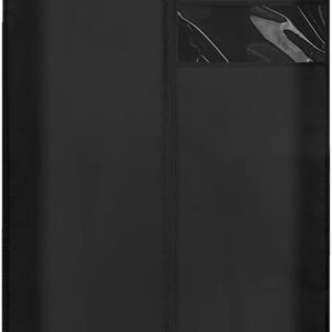 Dress Bags for Gowns Long, 45'' Garment Bags for Hanging Clothes and Travel, Suit Bag for Storage, Clear Foldable Garment Bag (Black)
