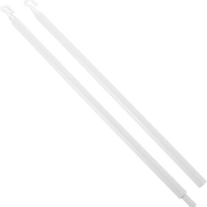 HOMSFOU 24 Inch 60cm Blind Wand Vertical Blinds Replacement Parts Blind Rod Curtain Blind Wand with Hook White Plastic Blind Opener Long Window Blind Stick Tilt Rod