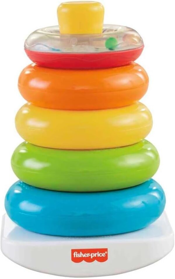 Fisher-Price Infant Toy Set with Baby’s First Blocks (10 Shapes) and Rock-a-Stack Ring Stacking Toy for Ages 6+ Months (Amazon Exclusive) - Image 4