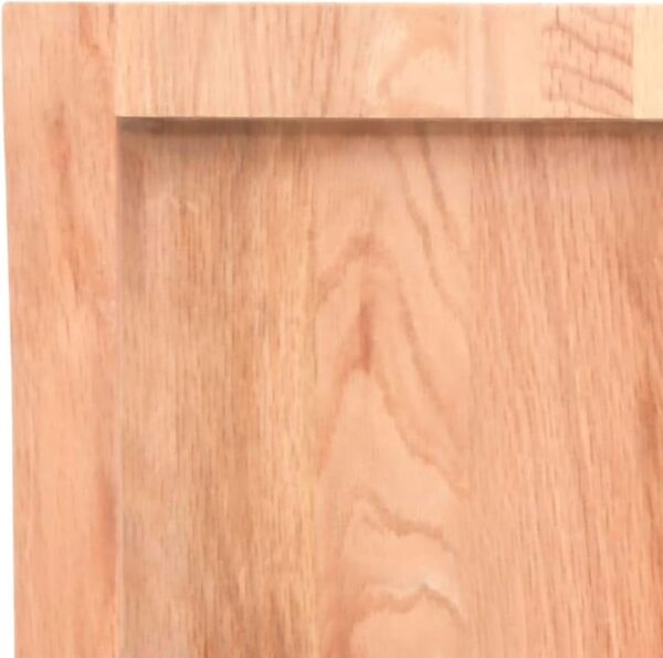 vidaXL Rectangular Table Top, Light Brown Oak Wood with Live Edge, Treated Surface, Versatile Applications for Home & Commercial Use, 6.7"x23.6"x2.4" - Image 7